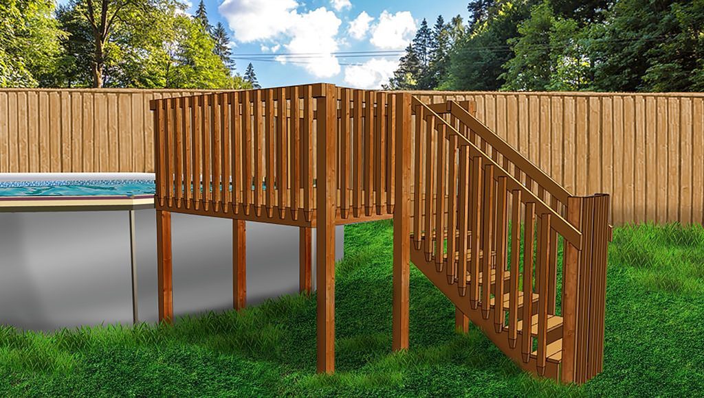 A wooden fence with stairs going up it